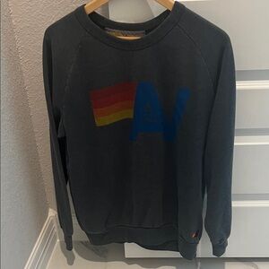 Aviator Nation Charcoal Grey / Black Crewneck Sweatshirt